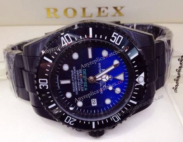 Fake Rolex Deepsea D-Blue Dial Black Case Watch